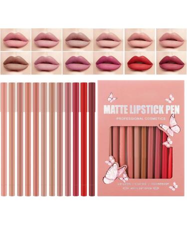 Set of 12 long-lasting waterproof and durable pigmented lip pencils for women and girls - Buy Online on GoSupps.com