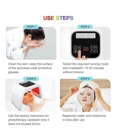 SalonDepot LED Face Mask - 7 in 1 Color Light Therapy for Home Skin Care & Beauty Treatment - Buy Online on GoSupps.com