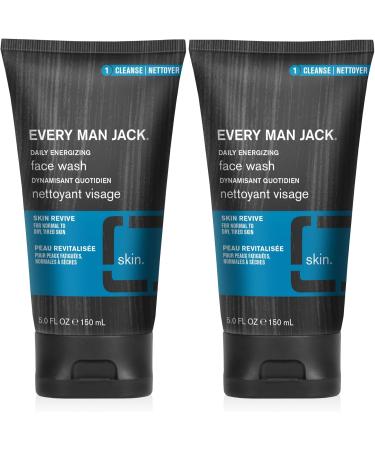Every Man Jack Daily Energizing Face Wash for Men - Deeply Cleanse Moisturize and Revive Dry Tired Skin with Hyaluronic Acid and Caffeine - 148 mL Men's Face Wash - Twin Pack - Buy Online on GoSupps.com