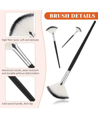 9-Piece Facial Brush Set for Peel Masks and Makeup Application - Soft Fan Brushes in Black and Silver - Buy Online on GoSupps.com