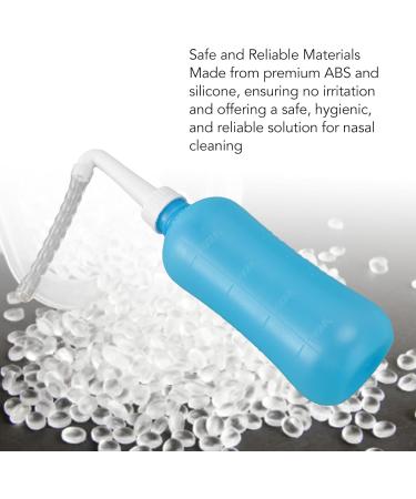 Nasal Wash Bottle Silicone ABS Manual Nose Wash Cleaner Large Capacity Standardized Family Friendly Usage (500ML Blue) 500ML Blue 500ML Blue - Buy Online on GoSupps.com