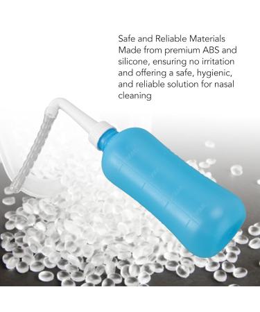 Neti Pot Sinus Rinse Bottle - Silicone ABS Manual Nose Wash for Adults & Kids (500ML Blue) - Effective Nasal Irrigation - Buy Online on GoSupps.com