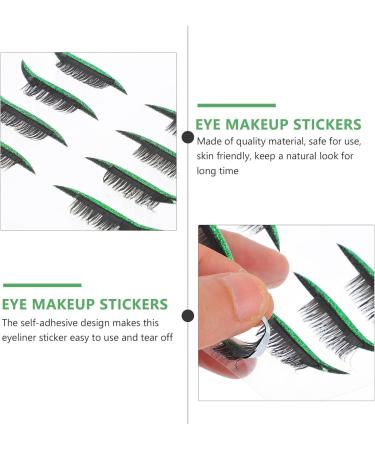 Gogogmee 4 pairs Tool Eyelid Decal Make Face Waterproof Up Eye Self-adhesive Reusable Girls Natural Women 4x1.5cm Green - Buy Online on GoSupps.com