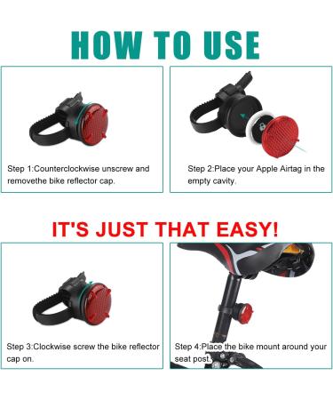 Anti-Theft AirTag Bike GPS Tracker Case | Bike Seatpost Reflector Mount | Compatible with Apple AirTag & Garmin Varia Radar - Mountain Bike/Electric Bicycle/Scooter - Buy Online on GoSupps.com