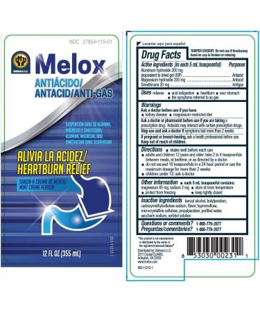 Mint Flavored Melox Liquid Antacid | Fast-Acting Relief for Reflux & Upset Stomach | 12 fl oz Bottle - Buy Online on GoSupps.com