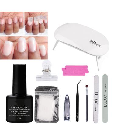 Nail Repair Gel Kit Clear Nail Glue Instant for Broken Cracked Split Weak Nails Nail Extensions Sculpture Gel Nail Strengthener Fixer and Hardener for Broken Natural Nails Easy Quick Fix Nail Repair Gel Kit-Clear