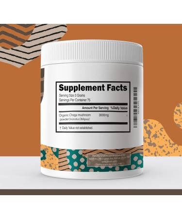 Teaveli Organic Chaga Mushroom Powder - 8oz (226g) for Tea & Coffee | Vegan-Friendly Detox & Immune Support | Clean Energy Boost | Pack of 1 - Buy Online on GoSupps.com