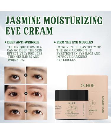 HANGGON Jasmine ointment eyes 100 ml active jasmine ointment eye cream against jasmine ointment against dark circles eye cream with collagen and aloe vera removes bags and swelling eye care for women and men - Buy Online on GoSupps.com