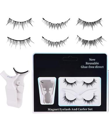 Xijobido Magnetic Lashes with Applicator - No Glue or Eye Liner 2 Pairs Reusable C Curl Magnet Lashes | Long-Lasting False Eyelashes Extension Kit Eye Lash Strips for Natural Voluminous Look - Buy Online on GoSupps.com