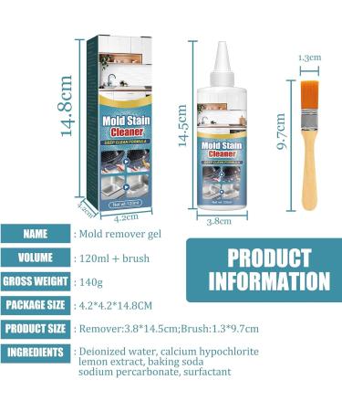 Ganbaro Mould Remover Gel - Household Mold Remover with Brush - Deep Clean for Kitchen, Bathroom, Toilet - 120ml - Buy Online on GoSupps.com