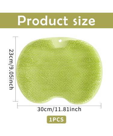 Giugio Non-Slip Silicone Massage Pad - Back Scrubber & Foot Brush with Suction Cup | Exfoliating Shower Massager (Green) - Clean Exfoliate & Massage - Buy Online on GoSupps.com