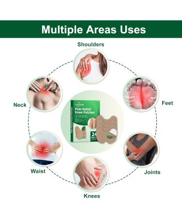 Laycaw Pain Relief Patches - 24 Count Natural Hot Herbal Heat Patch for Knee, Shoulder, and Neck Pain - Buy Online on GoSupps.com