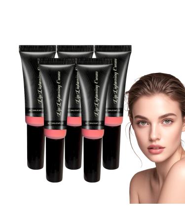 VKaoess Lip Brightening Balm with Vitamin E and Natural Lemon Daily Moisturizing Stick for Dry Cracked Lips Gentle Exfoliating Balm for Softening Lips 5 Pack