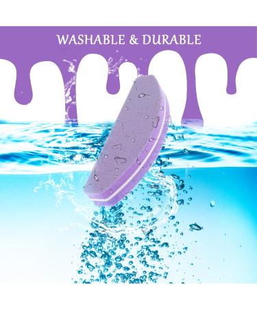 10 Pieces Professional Nail File Set - 100/180 Grit Washable Double-Sided Buffer for Gel Nails - Perfect for Nail Studios & Home Use - Purple - Buy Online on GoSupps.com