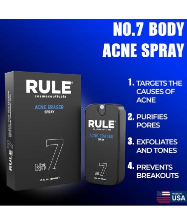 Rule Cosmeceuticals - Men's Face & Hair Kit No.7 Body Acne Spray No.11 Anti Hair Loss Shampoo & No.13 Gel Cleanser Hair Care and Skin Care Set - Buy Online on GoSupps.com