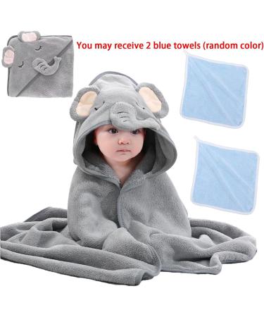 3PCS Hooded Baby Towel Bath Towel | Soft Absorbent Animal Design | Newborn Essentials | Baby Gift Set - Grey - Buy Online on GoSupps.com