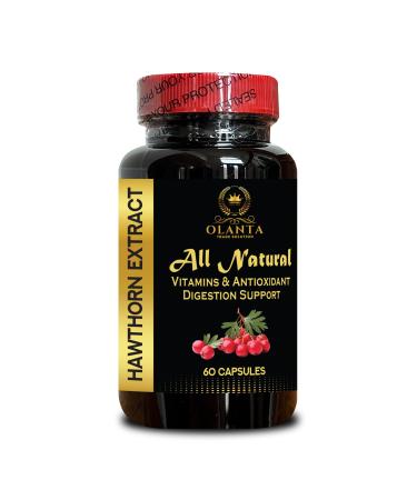 Natural Hawthorn Berry Extract Herbal Antioxidant Support for Daily Wellness Plant-Based Vitality Formula Gluten-Free Non-GMO 1 Bottle 60 Capsules
