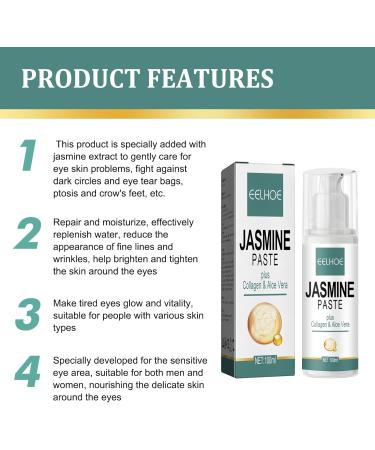 Jasmine Ointment for Dark Circles Active Jasmine Ointment Jasmine Ointment for Drooping Eyelids Active Jasmine Ointment With Collagen And Aloe Vera Jasmine Ointment Plus Jasmine Eye Cream 100ML - Buy Online on GoSupps.com