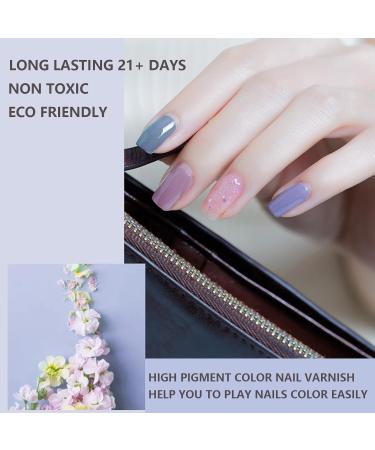 Colorful Nail Polish - Nude Nail Varnish Sets - Quick Drying Purple Pink Glitter 6 Colors Nail Polish Set - Oil-Based Formula Nail Varnish Gift Set - No Need Cured Colorful Set - Buy Online on GoSupps.com