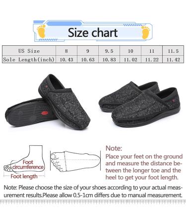 Diabetic Shoes & Edema Footwear | Adjustable Slippers for Swollen Feet - Comfort & Support | Black 11.5 Men - Buy Online on GoSupps.com
