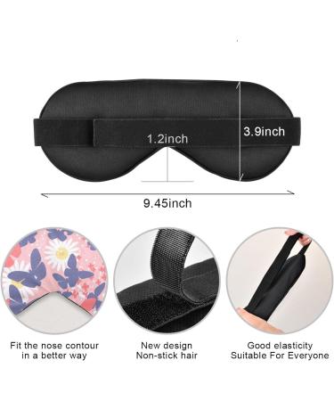 Haskirky Light Blocking Eye Mask - Adjustable, Breathable, Men and Women, for Travel, Yoga, Meditation, Office, Deep Sleep - Butterfly & Daisy Design - Buy Online on GoSupps.com