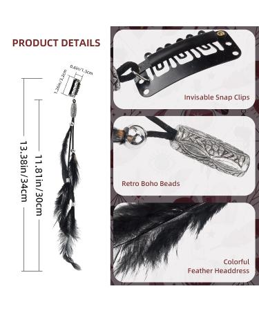 ORYOUGO Set of 6 Bohemian Feather Headbands for Women and Girls - Brown, Black, and Khaki - Buy Online on GoSupps.com