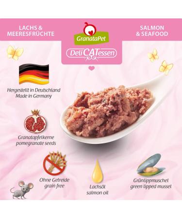 Granatapet Delicatessen Salmon & Seafood - Grain-Free Gourmet Cat Food (6 x 800g) - No Sugar Additives - Buy Online on GoSupps.com