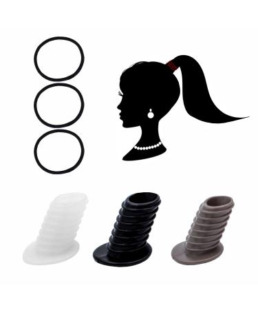 Perfect Pony Hair Tie Hairband Braid Bun Ponytail Hairstyle Aid Fuller (Black)