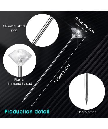 200 Pieces 1.5 Inch Crystal Diamond Head Pins for Corsages and Wedding Decorations - Buy Online on GoSupps.com