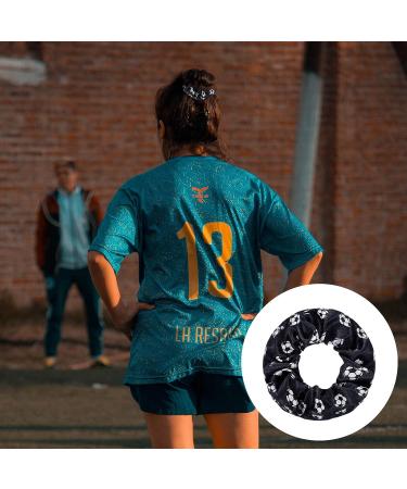 Soccer Hair Scrunchies - 20 Pieces Sport Elastic Silk Satin Hair Ties for Girls, Women, Players, Teams - Christmas Soccer Accessories (White/Black) - Buy Online on GoSupps.com