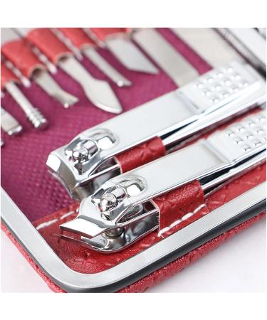 19 Pieces of Portable Exquisite Nail Tools Nail Scissors Set Household Stainless Steel Ear Pick Pedicure Nail Scissors (Color : Red) - Buy Online on GoSupps.com
