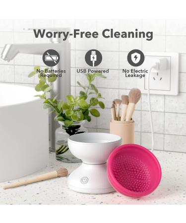 Electric Makeup Brush Cleaner Machine - Alyfini Tool for Beauty Foundation, Contour, Eyeshadow Brushes - Pink - Buy Online on GoSupps.com