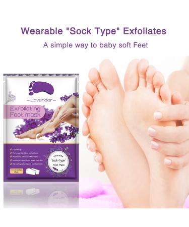 Lavender Foot Peel Mask (5 Pack) - Natural Exfoliating Treatment for Dry Skin, Callus Repair, and Rough Heels - Men and Women - 5 Pairs - Buy Online on GoSupps.com