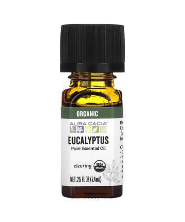 Aura Cacia Oil Essential Eucalyptus Organic 0.25 Fl Oz Unscented 0.25 Fl Oz (Pack of 1)