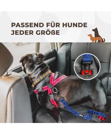 Universal Car Safety Belt for Dogs | Durable 38-95cm Wuglo Elastic Dog Strap - Secure & Comfortable in Dark Blue - Buy Online on GoSupps.com