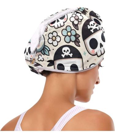 Cute Skull Head Hair Towel 2 Pack - Super Absorbent Quick Dry Hair Turbans for Women & Girls - Perfect Hair Drying Solution - Buy Online on GoSupps.com