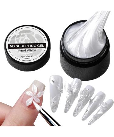 3D Nail Gel Pearl White 3D Gel for Nail Sculpting Non-Stick Manicure Products for Smooth Decorations Glue for Flower Sculpting Modeling Engraving and Design - Buy Online on GoSupps.com