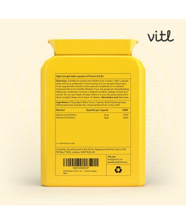 Vitl Vitamin A & D3 Daily Supplement - 60 High Strength Easy Swallow Capsules - Support for The Immune System & Overall Wellbeing - Vegan Friendly Tablets Vitamin A & D3 60 count (Pack of 1) - Buy Online on GoSupps.com