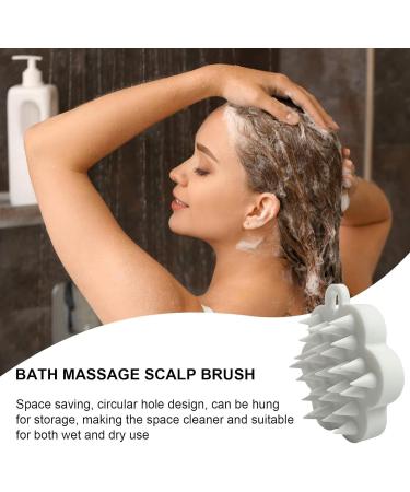 Shurzzesj Scalp Peeling & Shampoo Massage Device Hair Growth Brush for Men & Women | Silicone Shower Brush & Face Washer - White - Buy Online on GoSupps.com