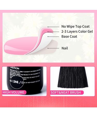 Drizzle Beauty Gel Top & Base Coat Set | 15ml 3 Pcs | No Wipe, Long Lasting Shine & Matte | Soak Off UV LED Gelpolish - Buy Online on GoSupps.com