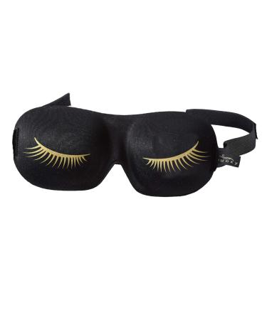 Bucky Ultralight & Comfortable Contoured Sleep Eye Mask  Gold Eyelash  One Size 5824