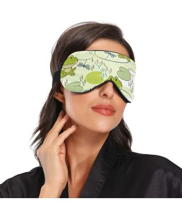 Haskirky Light Blocking Eye Mask for Adults - Breathable & Adjustable Sleep Mask for Travel, Yoga, Meditation - Cartoon Frogs Design - Buy Online on GoSupps.com