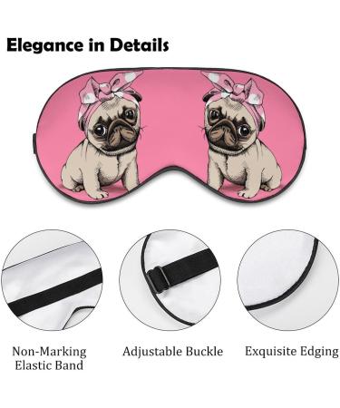 LynaRei Puppy Pug Dog Sleeping Mask - Adorable Pink Eye Cover for Blocking Light - Buy Online on GoSupps.com