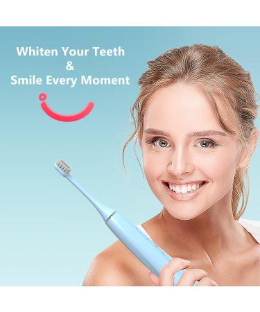 SANTALA UltraSonic Electric Toothbrush | 6 Brush Heads | Waterproof | 5 Modes | 100 Days Battery Life | 48000 VPM Motor | Blue - Buy Online on GoSupps.com