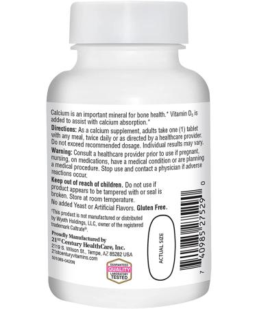 21st Century 600+D3 Calcium Supplement - 75 Tablets for Bone Health - Buy Online on GoSupps.com