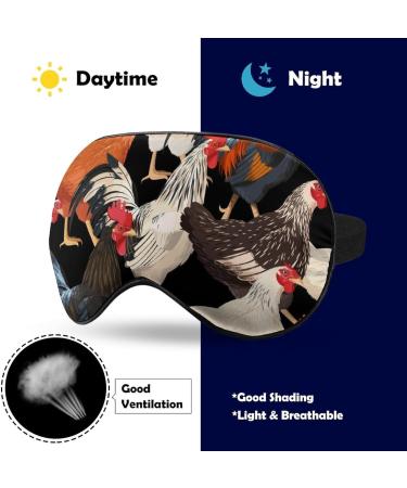 Colorful Hens Sleep Mask | Adjustable Strap Eye Cover for Sleeping and Travel | Block Light for Men and Women - Buy Online on GoSupps.com