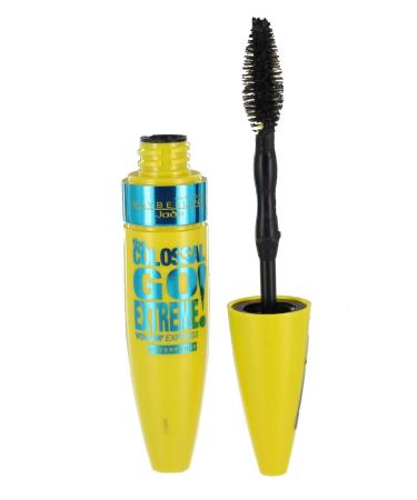 Maybelline Volum' Express The Colossal Go Extreme! Mascara in Very Black Waterproof Waterproof Mascara Extreme Volume Deep Black Pigments Innovative Double Pump Eyelashes 9.5 ml