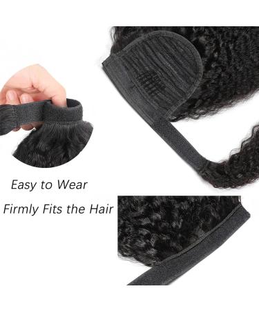 Luovce Ponytail Extension Human Hair Kinky Straight Ponytail Hair Extension 16 inches 16 inches Ponytail - Buy Online on GoSupps.com