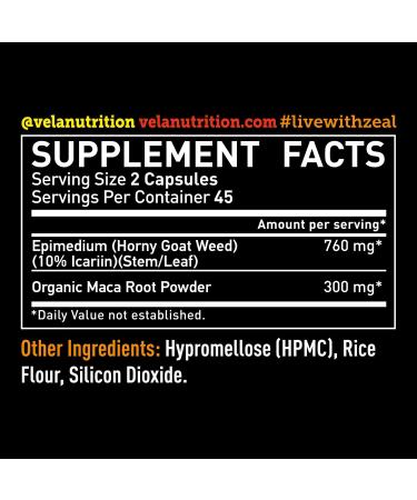 Horny Goat Weed & Maca Extract Capsules | 1050mg | Performance & Stamina Support | Non-GMO GMP Certified - Buy Online on GoSupps.com
