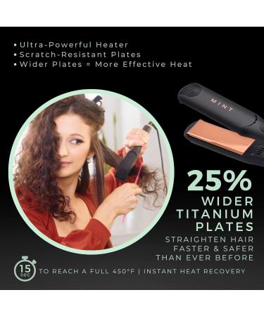 Professional Series MIRA Titanium Flat Iron | Best Hair Straightener & Curling Iron for Thick & Fine Hair | Single-Pass 1 1/4 Inch by MINT - International Shipping Available - Buy Online on GoSupps.com